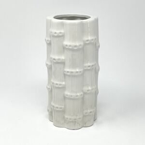 Vintage Rubel Midamerica White Blanc Ceramic Bamboo Vase 7” Made In Portugal